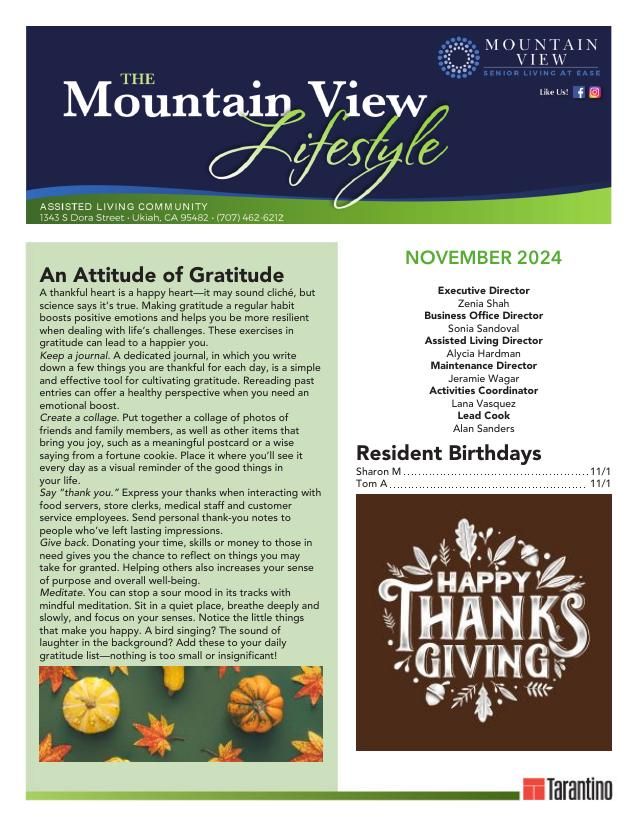 Assisted Living Current Newsletter